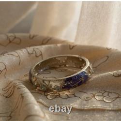 Vintage Enamel Floral Rhinestone Hinged Bangle Lot Boho Retro Statement