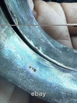 Vintage Enamel elephants on sterling silver bangle bracelet READ