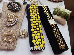 Vintage Estate Costume Jewelry Lot Florenza Trifari Monet Coro Limoges