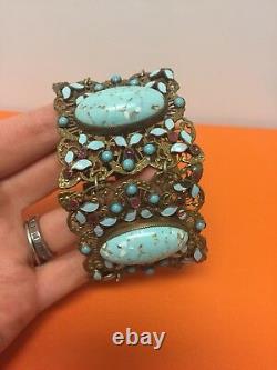 Vintage Faux Turquoise Enamel Bracelet