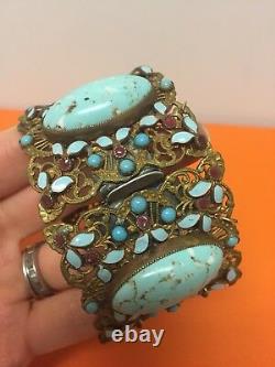 Vintage Faux Turquoise Enamel Bracelet