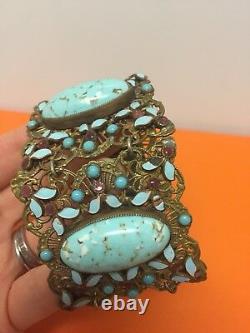 Vintage Faux Turquoise Enamel Bracelet