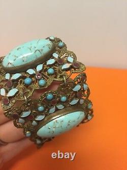 Vintage Faux Turquoise Enamel Bracelet