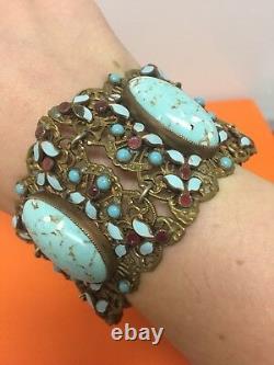 Vintage Faux Turquoise Enamel Bracelet