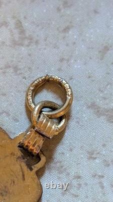 Vintage German Art Bracelet Blue Enamel Carved Stone Gold Tone Mid Century