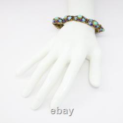Vintage Gilt Chinese Export Silver, Turquoise & Cloisonné Enamel Bracelet