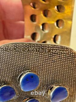 Vintage Grete Prytz Kittelsen J. Tostrup Norway 925 Blue Enamel Cuff Bracelet