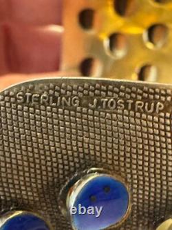 Vintage Grete Prytz Kittelsen J. Tostrup Norway 925 Blue Enamel Cuff Bracelet