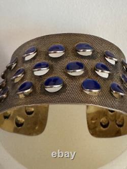 Vintage Grete Prytz Kittelsen J. Tostrup Norway 925 Blue Enamel Cuff Bracelet