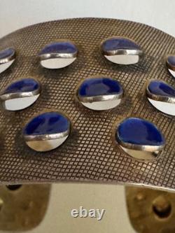 Vintage Grete Prytz Kittelsen J. Tostrup Norway 925 Blue Enamel Cuff Bracelet