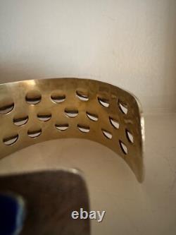 Vintage Grete Prytz Kittelsen J. Tostrup Norway 925 Blue Enamel Cuff Bracelet