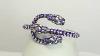Vintage Gucci Lions Heads Sterling Silver Blue Enamel Hinged Cuff Bracelet 35293