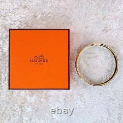 Vintage HERMES Enamel Bangle Bracelet Blue Enamel Perfume Bottles Gold 65 withBox