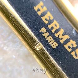 Vintage HERMES Enamel Bangle Bracelet Navy Enamel Perfume Bottle Size 70 withBox