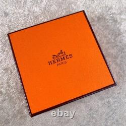 Vintage Hermes Bangle Bracelet Black Blue Enamel Hand Fan Gold Rim 65 withCase