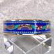 Vintage Hermes Bangle Bracelet Blue Enamel Oriental Hair Brush Gold Rim Size 70