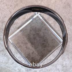 Vintage Hermes Bangle Bracelet Blue Enamel Reindeer Winster Silver Rim Size 65