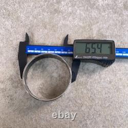 Vintage Hermes Bangle Bracelet Blue Enamel Reindeer Winster Silver Rim Size 65