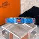 Vintage Hermes Bangle Bracelet Blue Enamel Silver Rim Size 65 With Case