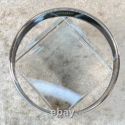 Vintage Hermes Bangle Bracelet Blue Enamel Silver Rim Size 65 with Case