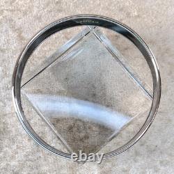 Vintage Hermes Bangle Bracelet Blue Enamel Silver Rim Size 65 with Case