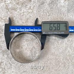 Vintage Hermes Bangle Bracelet Blue Enamel Silver Rim Size 65 with Case