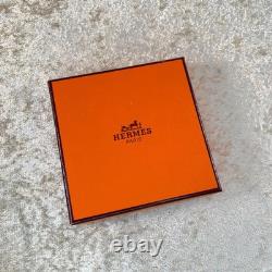 Vintage Hermes Bangle Bracelet Blue Enamel Silver Rim Size 65 with Case