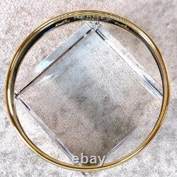 Vintage Hermes Bangle Bracelet Brazil Blue Enamel with Gold Rim 65 with Case