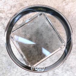 Vintage Hermes Bangle Bracelet Light Blue Enamel Horse Silver Rim Size 65 withBox