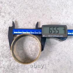 Vintage Hermes Bangle Bracelet Navy Enamel Horse Paddock Gold Rim 65 withCase