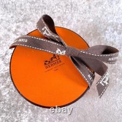 Vintage Hermes Bangle Bracelet Navy Enamel Horse Paddock Gold Rim 65 withCase