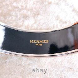 Vintage Hermes Bangle Bracelet Red Enamel Horse Paddock Gold Rim