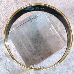 Vintage Hermes Bangle Bracelet Red Green Blue Enamel Ladies Gold Finish 65 withBox