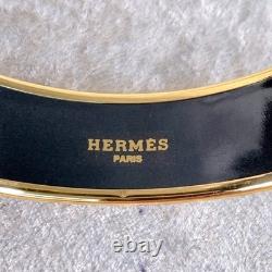 Vintage Hermes Bangle Bracelet Red Green Blue Enamel Ladies Gold Finish 65 withBox