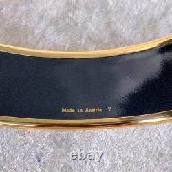 Vintage Hermes Bangle Bracelet Red Green Blue Enamel Ladies Gold Finish 65 withBox