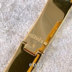 Vintage Hermes Clic Clac Bangle Bracelet Blue Enamel Stars Moon Gold GM withBox