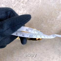 Vintage Hermes Clic Clac Bangle Bracelet Blue Enamel Stars Moon Gold GM withBox