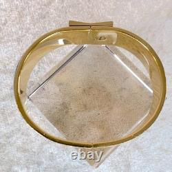 Vintage Hermes Clic Clac Bangle Bracelet Safari Lion Enamel Gold Size GM withBox