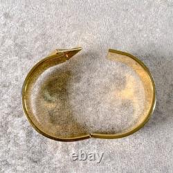 Vintage Hermes Clic Clac Bangle Bracelet Safari Lion Enamel Gold Size GM withBox
