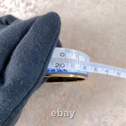 Vintage Hermes Clic Clac Bangle Bracelet Safari Lion Enamel Gold Size GM withBox