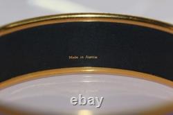 Vintage Hermes Emaile Tiger Tora Bangle Bracelet Blue Enamel with Box RARE