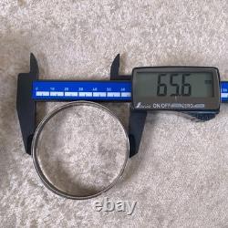 Vintage Hermes Enamel Bangle Bracelet Black Blue Fish Silver Rim Size 65 /Pouch