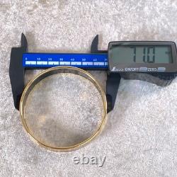 Vintage Hermes Enamel Bangle Bracelet Blue Black Enamel Gold Rim Size 70 withCase