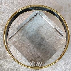 Vintage Hermes Enamel Bangle Bracelet Blue Enamel Seahorse Gold Rim 65 withBox