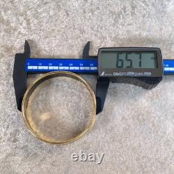 Vintage Hermes Enamel Bangle Bracelet Blue Enamel Seahorse Gold Rim 65 withBox