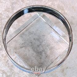 Vintage Hermes Enamel Bangle Bracelet Blue Enamel Silver Rim Size 65