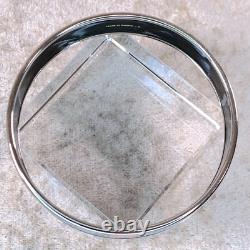 Vintage Hermes Enamel Bangle Bracelet Blue Enamel Silver Rim Size 65