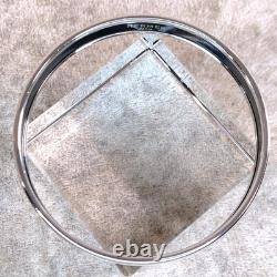 Vintage Hermes Enamel Bangle Bracelet Blue Grey Enamel Sun Silver Rim 65 withBox