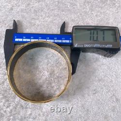 Vintage Hermes Enamel Bangle Bracelet Blue Purple Enamel Gold Rim Size 70 with Box