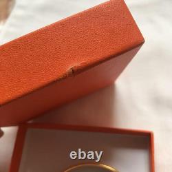 Vintage Hermes Enamel Bangle Bracelet Gold × Blue with Box From Japan Auth